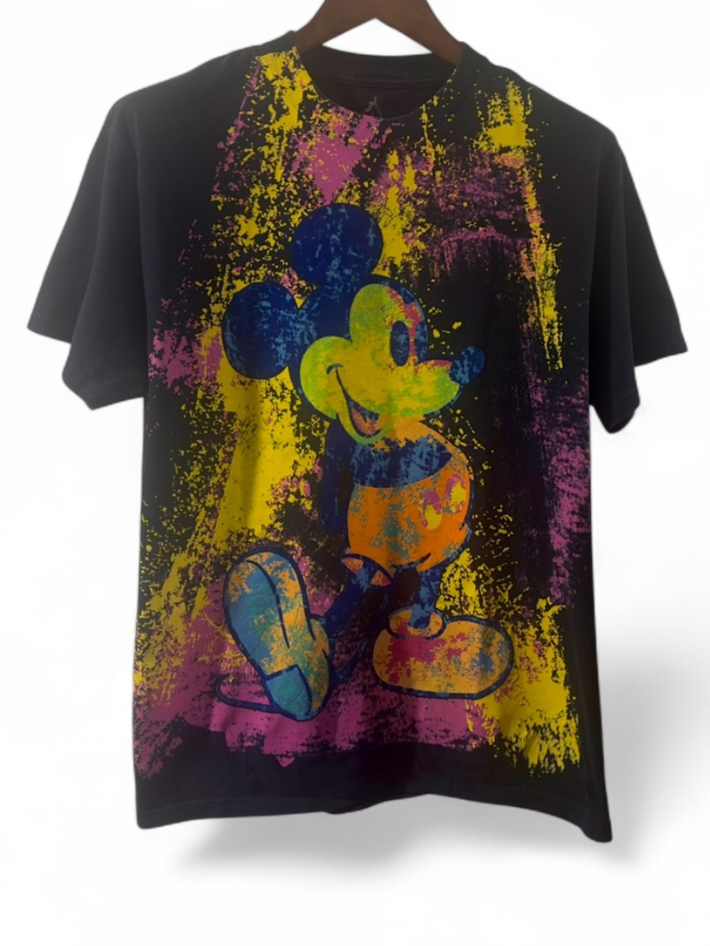Vintage Disney Mickey Mouse Colorful Graphic T-Shirt Size Large